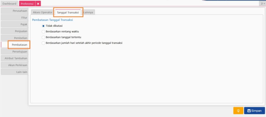Cara Atur Pembatasan Tanggal Transaksi di Menu Accurate Online