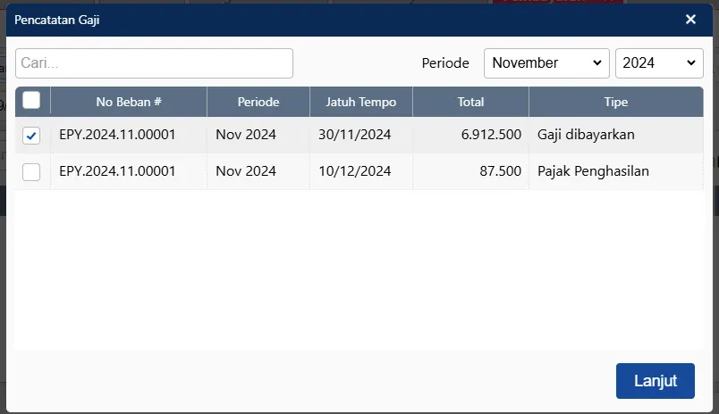 Cara membayar gaji yang sudah dicatat