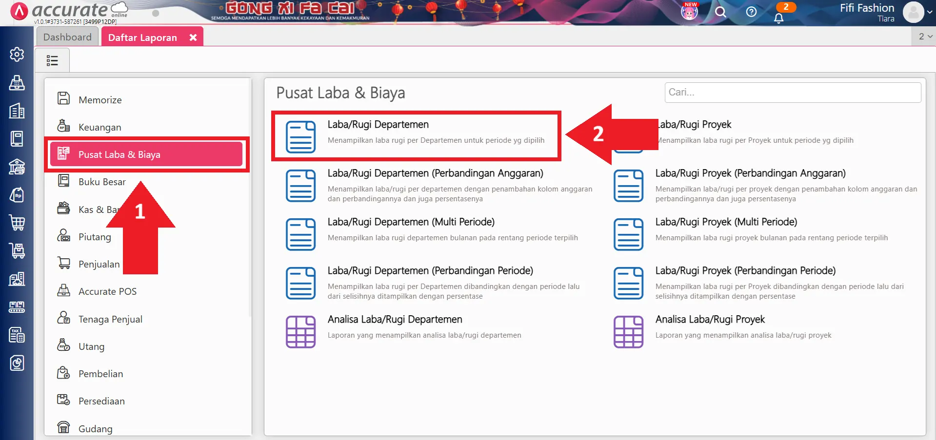 Laba Rugi Departemen