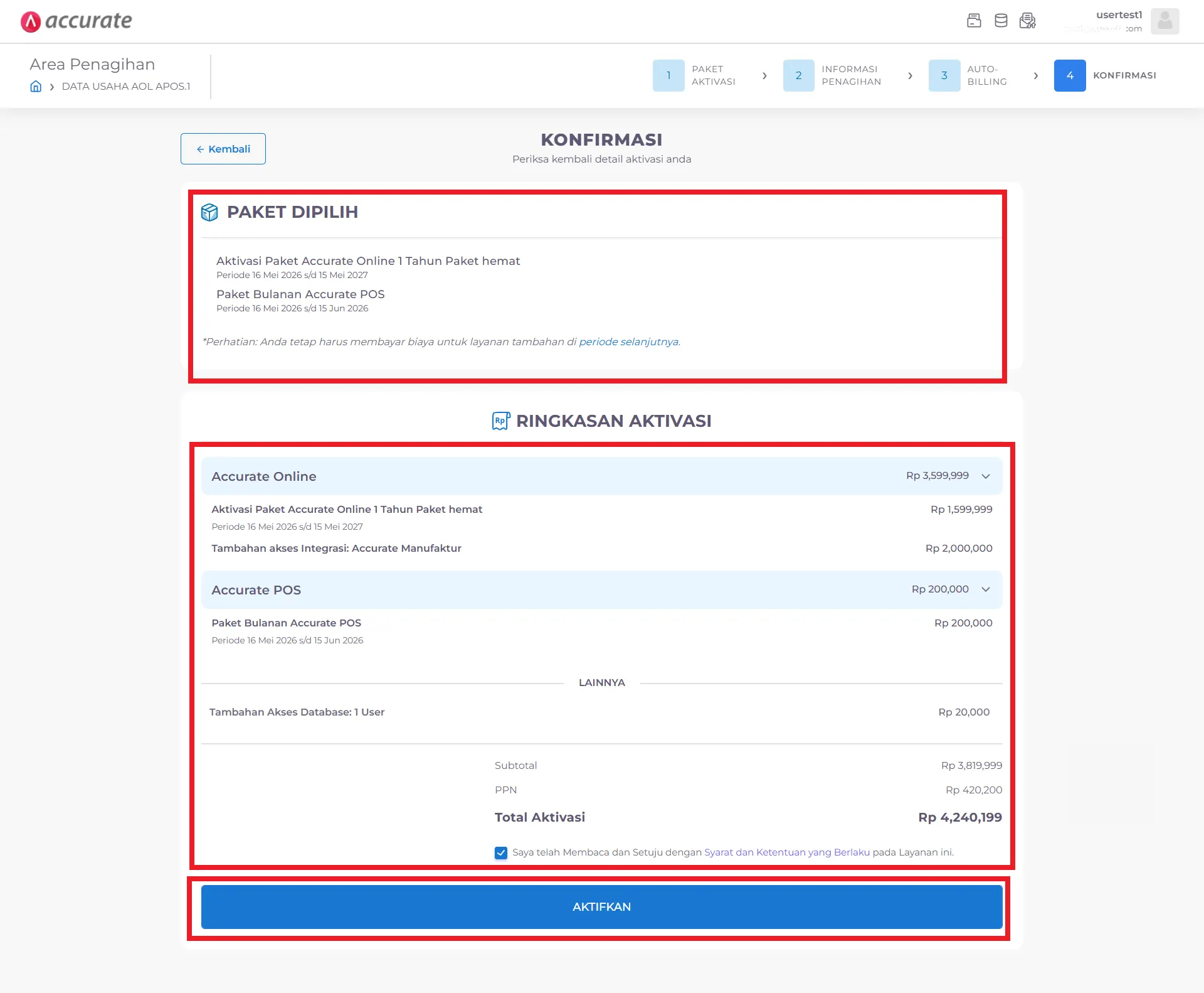 Pengaturan Auto Billing pada Accurate Online